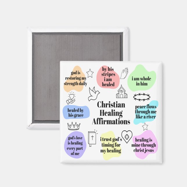  Christian Healing Affirmations Magnet (Front/Back)