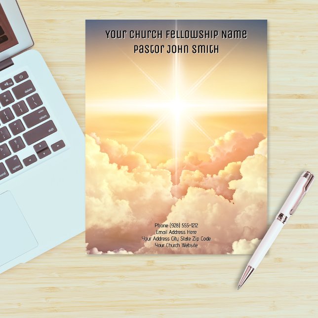 Christian Heavenly Cloud Church Business  Custom Letterhead (Christian Heavenly Cloud Church Business Letterhead)