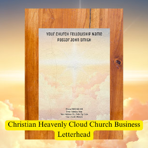 Christian Heavenly Cloud Church Business  Custom Letterhead