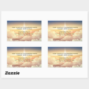 Christian Heavenly Cloud Church Business  Rectangular Sticker