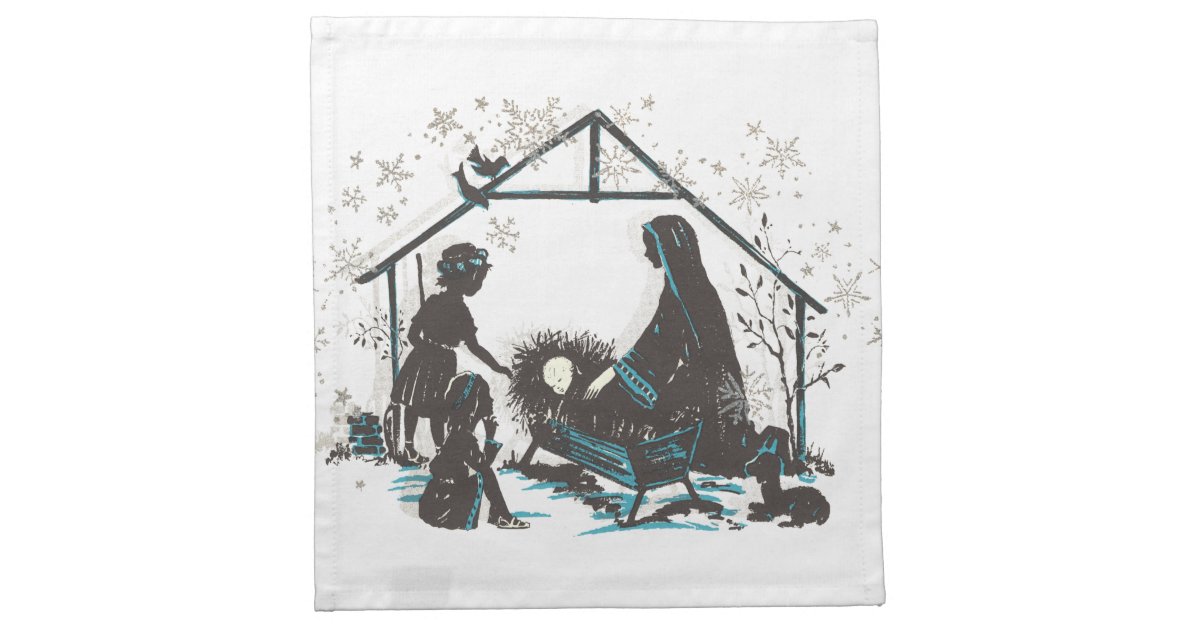 Christian Holy Baby Jesus Christmas Nativity Scene Napkin Zazzle