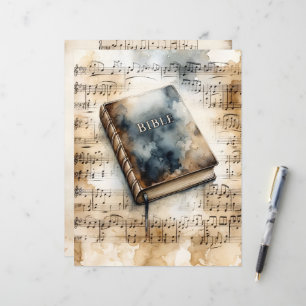 Christian Holy Bible Vintage Scrapbook Paper