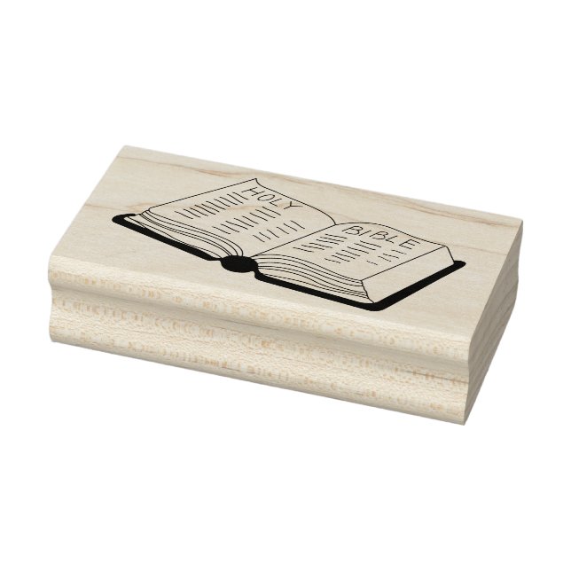 Christian Holy Bible Wooden Rubber Art Stamp (Stamp)