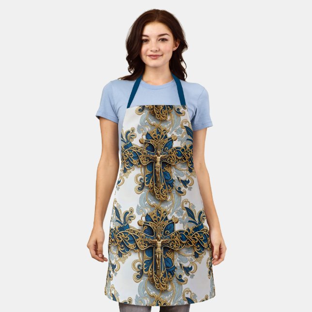 Christian Holy Cross Pattern Apron (Worn)
