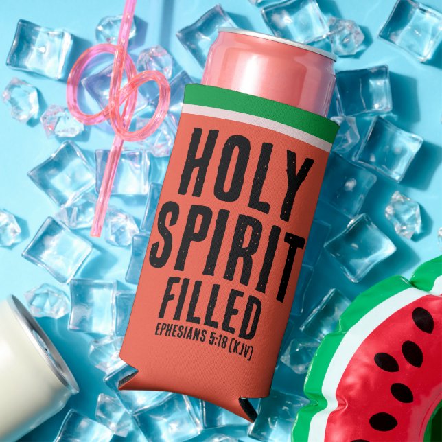 Christian "HOLY SPIRIT Filled" Watermelon (Pink) Seltzer Can Cooler (In Situ Summer)
