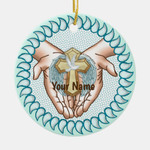Christian Holy Spirit Hands Ceramic Tree Decoration