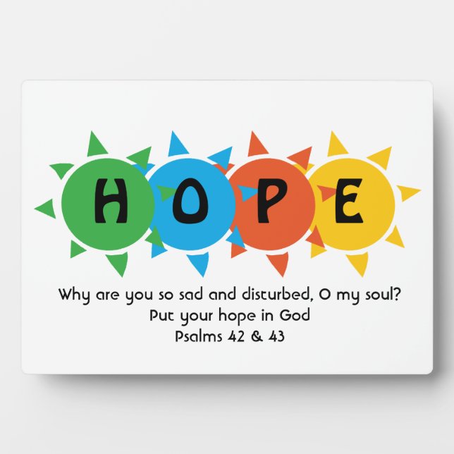 Christian HOPE IN GOD Suicide Prevention CUSTOM Plaque (Front)