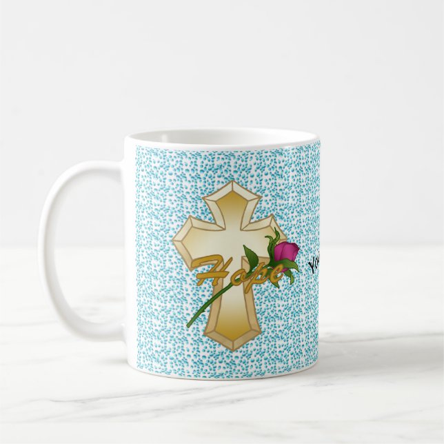 Christian Hope Rose Cross mug (Left)