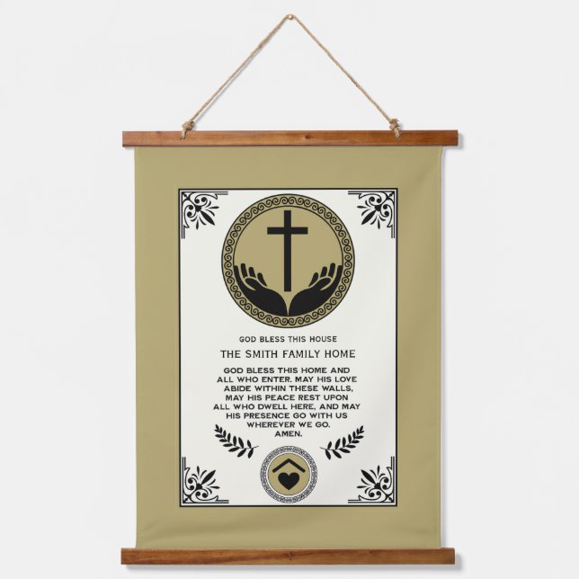 Christian House Blessing Hanging Tapestry (Front)