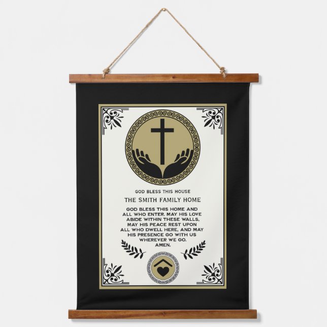 Christian House Blessing Hanging Tapestry (Front)
