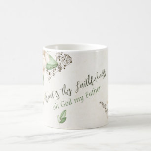 Christian Hymn Magnolia Script Watercolor Coffee Mug