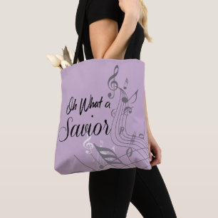 Christian Hymn: Oh What A Saviour Tote Bag