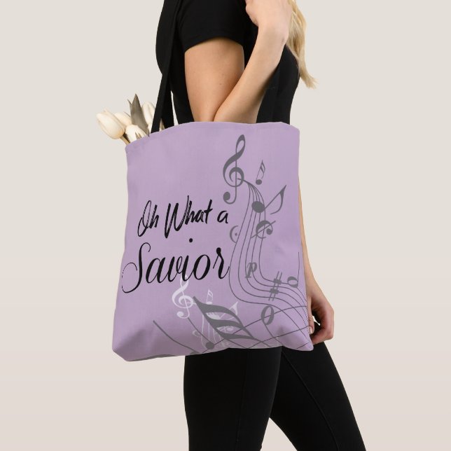 Christian Hymn: Oh What A Saviour Tote Bag (Close Up)