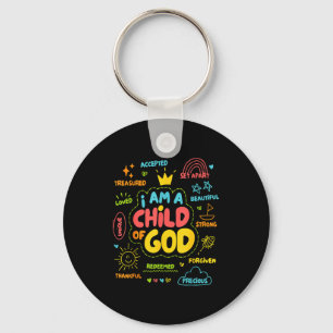Christian I Am A Child Of God Jesus Faith Kids Tod Key Ring