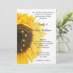 Christian I Am My Beloved Sunflower Wedding Invitation