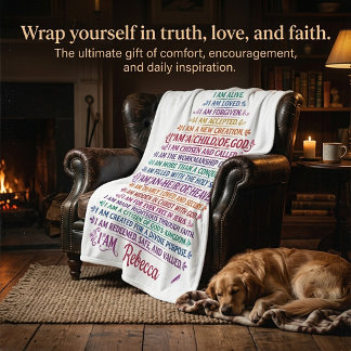 Christian I am , personalised Fleece Blanket