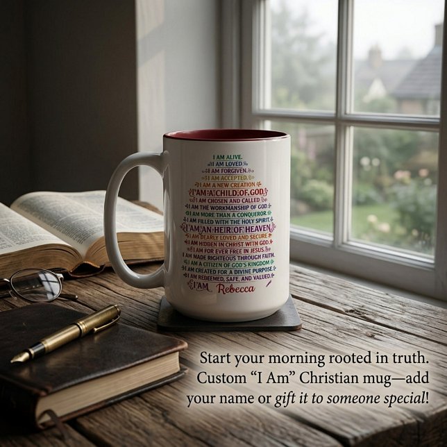 Christian I am , personalised  Two-Tone Coffee Mug (Creator Uploaded)