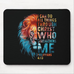 Christian I Can Do All Thing Through Christ Lion F Mouse Mat