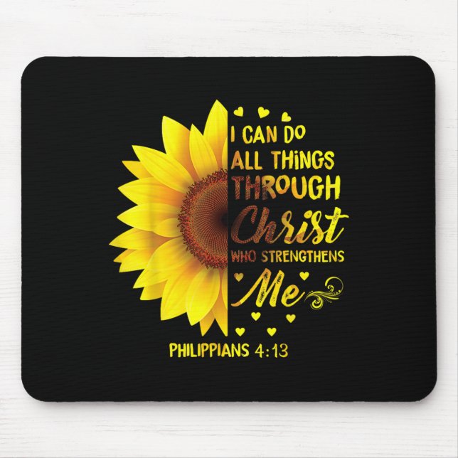 Christian I Can Do All Things Through Christ Bible Mouse Mat (Front)