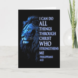 Christian I Can Do All Things Through Christ Lion Card