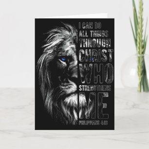 Christian I Can Do All Things Through Christ Lion  Card