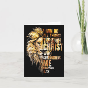 Christian I Can Do All Things Through Christ Lion  Card