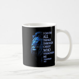 Christian I Can Do All Things Through Christ Lion Coffee Mug