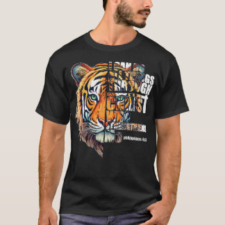 Christian I Can Do All Things Through Tiger Bible  T-Shirt