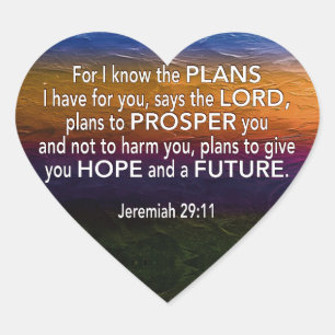 Christian I KNOW THE PLANS Jeremiah 29:11 Heart Sticker