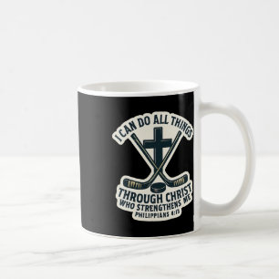 Christian Ice Hockey Bible Verse Quote Philippians Coffee Mug