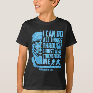 Christian Ice Hockey Jesus Religious Boys Kids Men T-Shirt