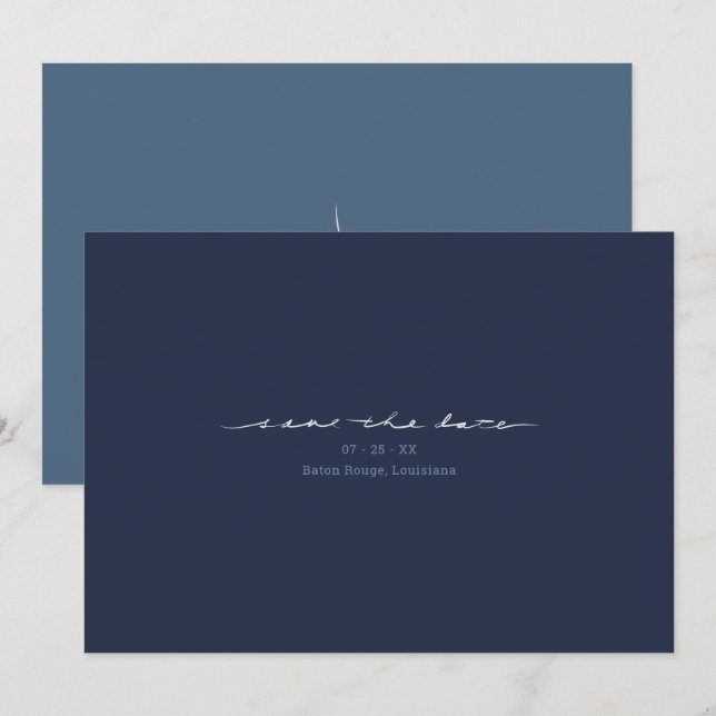 Christian Initials Cross Hand Lettered Non-Photo Save The Date (Front/Back)