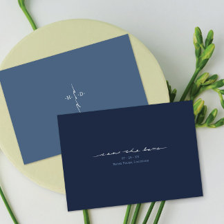 Christian Initials Cross Hand Lettered Non-Photo Save The Date