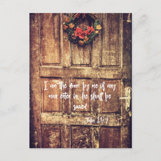 Christian Inspiration: I am the Door Bible Verse Postcard (Front)