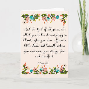 Christian inspirational Art - 1 Peter 5:10 Holiday Card