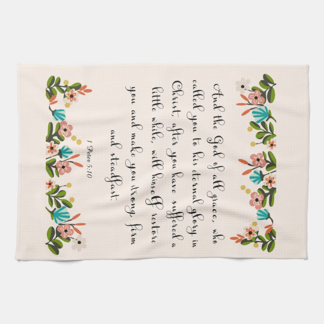 Christian inspirational Art - 1 Peter 5:10 Tea Towel (Horizontal)