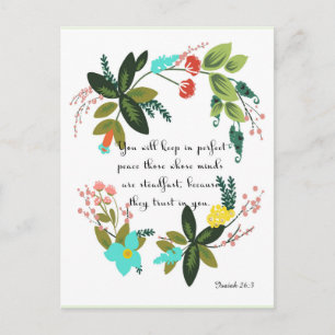 Christian inspirational Art - Isaiah 26:3 Postcard