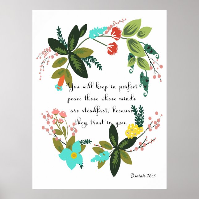 Christian inspirational Art - Isaiah 26:3 Poster (Front)