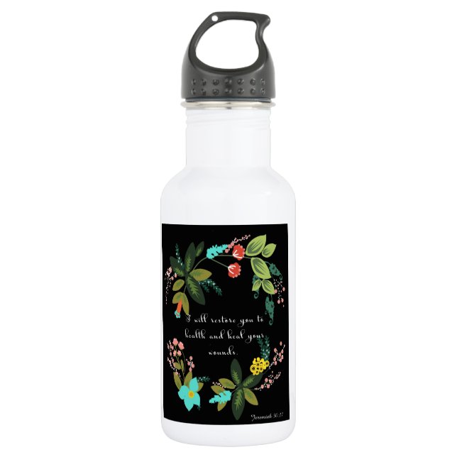 Christian inspirational Art - Jeremiah 30:17 532 Ml Water Bottle (Front)