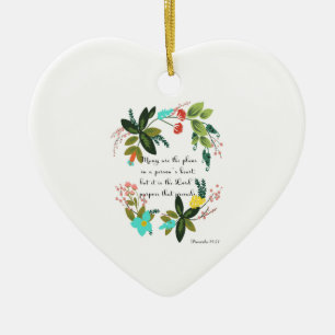 Christian inspirational Art - Proverbs 19:21 Ceramic Tree Decoration