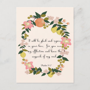 Christian inspirational Art - Psalm 31:7 Postcard