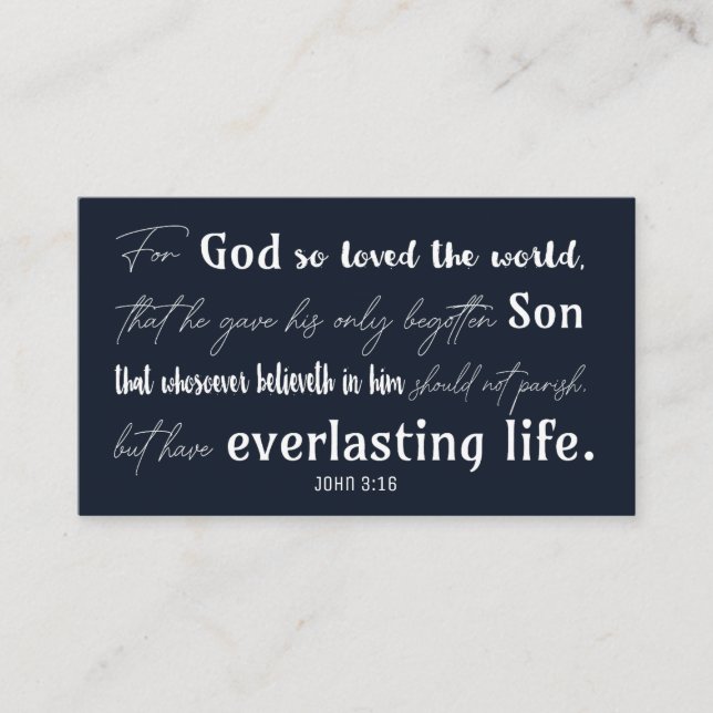 Christian Inspirational Bible Church Christmas Business Card (Front)