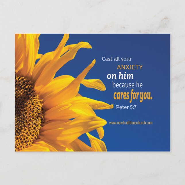Christian Inspirational Bible Verse Church Invite Postcard (Front)