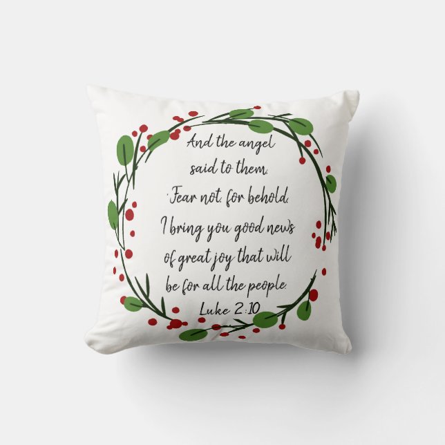 Christian Inspirational Christmas Scripture Cushion (Front)