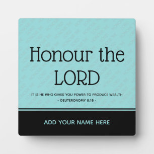 Christian Inspirational Custom HONOR THE LORD Plaque