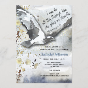 Christian Inspirational Eagle Graduation Party Invitation