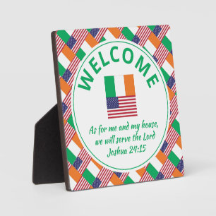 Christian IRISH AMERICAN Welcome Plaque