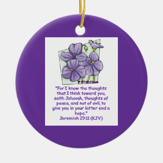 Christian Jeremiah 29:11 Ceramic Tree Decoration (Front)