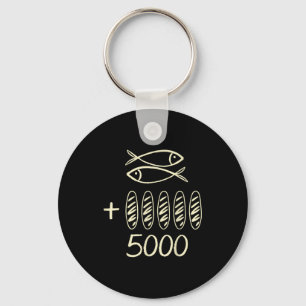 Christian jesus 2 fishes 5 breads feeds 5000 men key ring