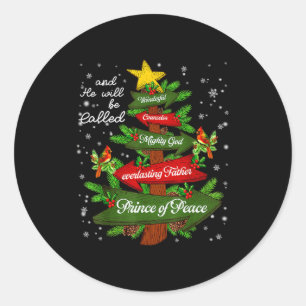 Christian Jesus Christmas Tree Pajamas Xmas Men Wo Classic Round Sticker